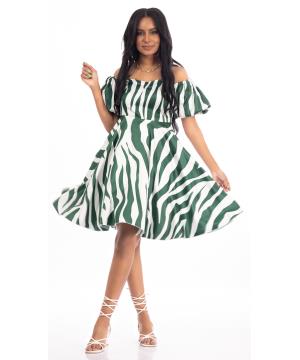 Decorated satin dress 