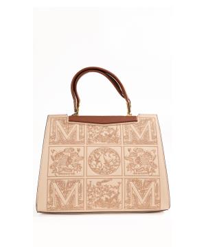 Delicately embroidered leather handbag 