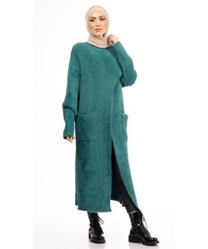 Mohair blouse with four buttons on the side 