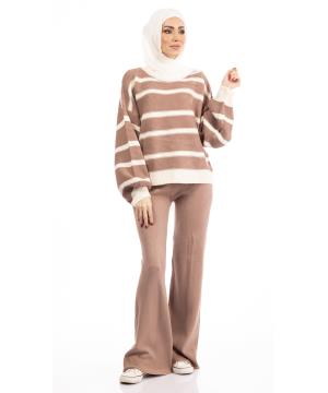 Striped blouse crosswise  